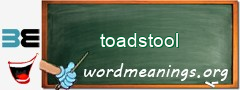 WordMeaning blackboard for toadstool